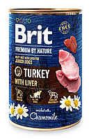 Влажный корм для собак Брит Brit Premium by Nature индюшатина с печенью (консерва), 800 г