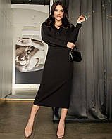 Элегантное платье футляр черного цвета 25787 Kiriv XS