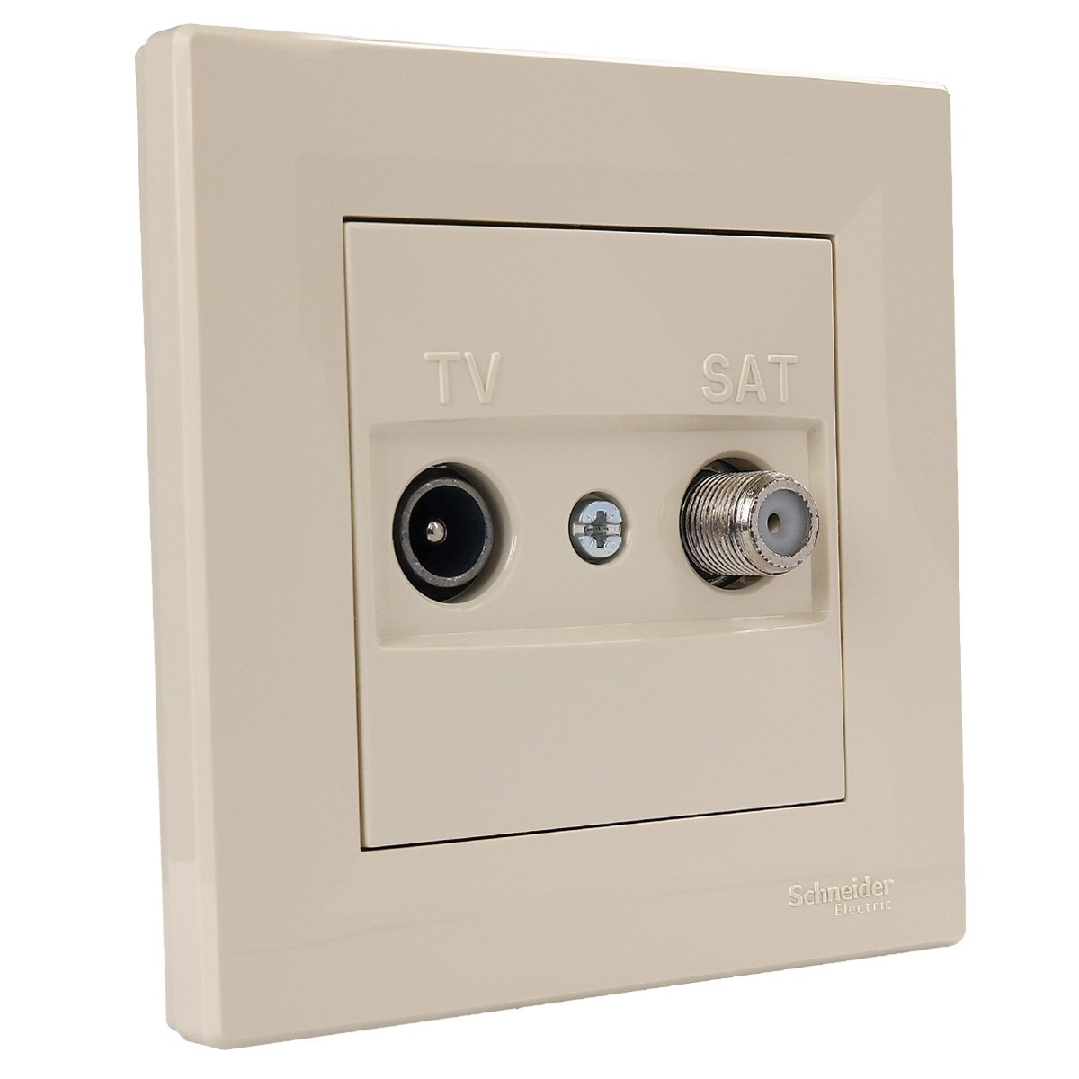Розетка TV-SAT прохідна (8 дБ) крем Asfora Schneider