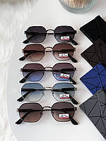 Фигурные женские очки солнцезащитные в стильной металлической оправе, Микс цветов
