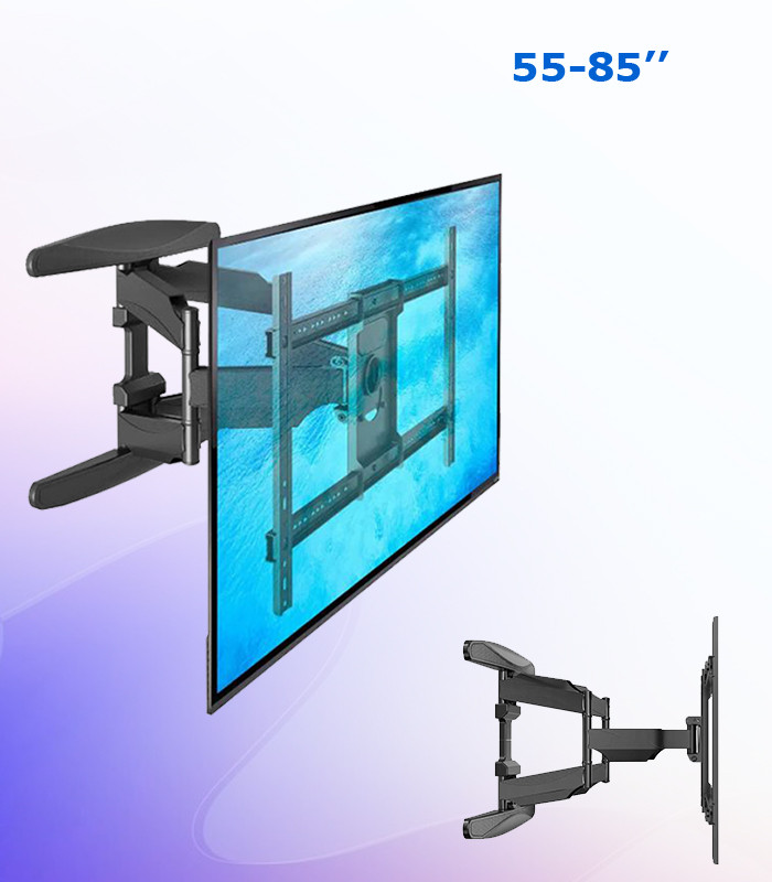 Настінне кріплення для телевізора для діагоналей 55"-85" поворотний кронштейн для монітора на стіну V-Star S65