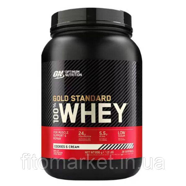 Сироватковий протеїн Optimum Nutrition 100% Whey Gold Standard 896 г - Cookies Cream