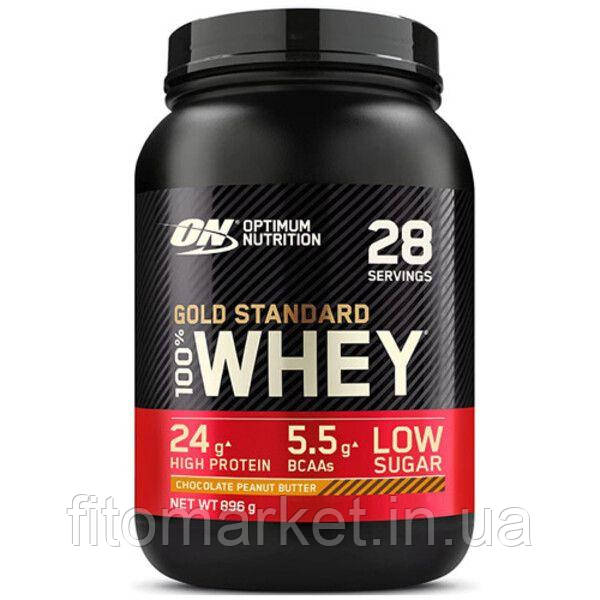 Сироватковий протеїн Optimum Nutrition 100% Whey Gold Standard 896 г - Chocolate Peanut Butter