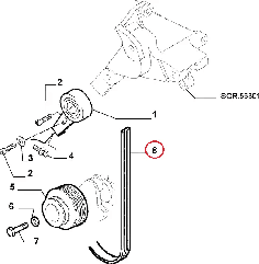 Ремінь генератора (- А. С.) на Peugeot Partner, Citroen Berlingo M49 (1996-2003) 1.8/1.9 (XUD7/XUD9), 5750TP, Bosch, Китай