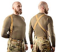 Подтяжки, на фастексах, КОЙОТ, для штанов, мужские, военные, тактические, 2-точечные, с креплением на ремень