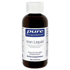 Iron liquid 4.1 fl.oz. Мікронізована водорозчинна форма заліза, 120мл, строк до 12/2026