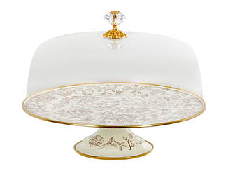 Тортівниця емальована "BIRD" Elmani з кришкою на ніжці, 30 см