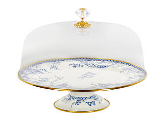 Тортівниця емальована "BUTTERFLY" Elmani з кришкою на ніжці, 30 см