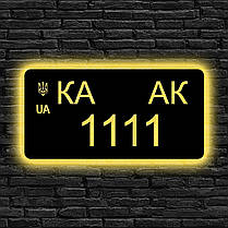 Вивіска картина номерний знак на подарунок з підсвічуванням / без підсвічування. 30х15 см. Картина нічник, фото 4