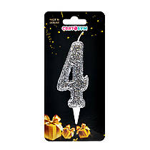 Свічка-цифра "4" срібло магічне