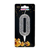 Свічка-цифра "0" срібло магічне