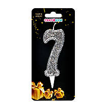 Свічка-цифра "7" срібло магічне