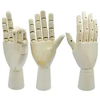 Деревянная манекенная рука подвижная, рука с подвижными пальцами для художника