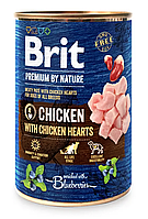 Влажный корм для собак Брит Brit Premium by Nature курица с куриным сердцем (консервная), 800 г