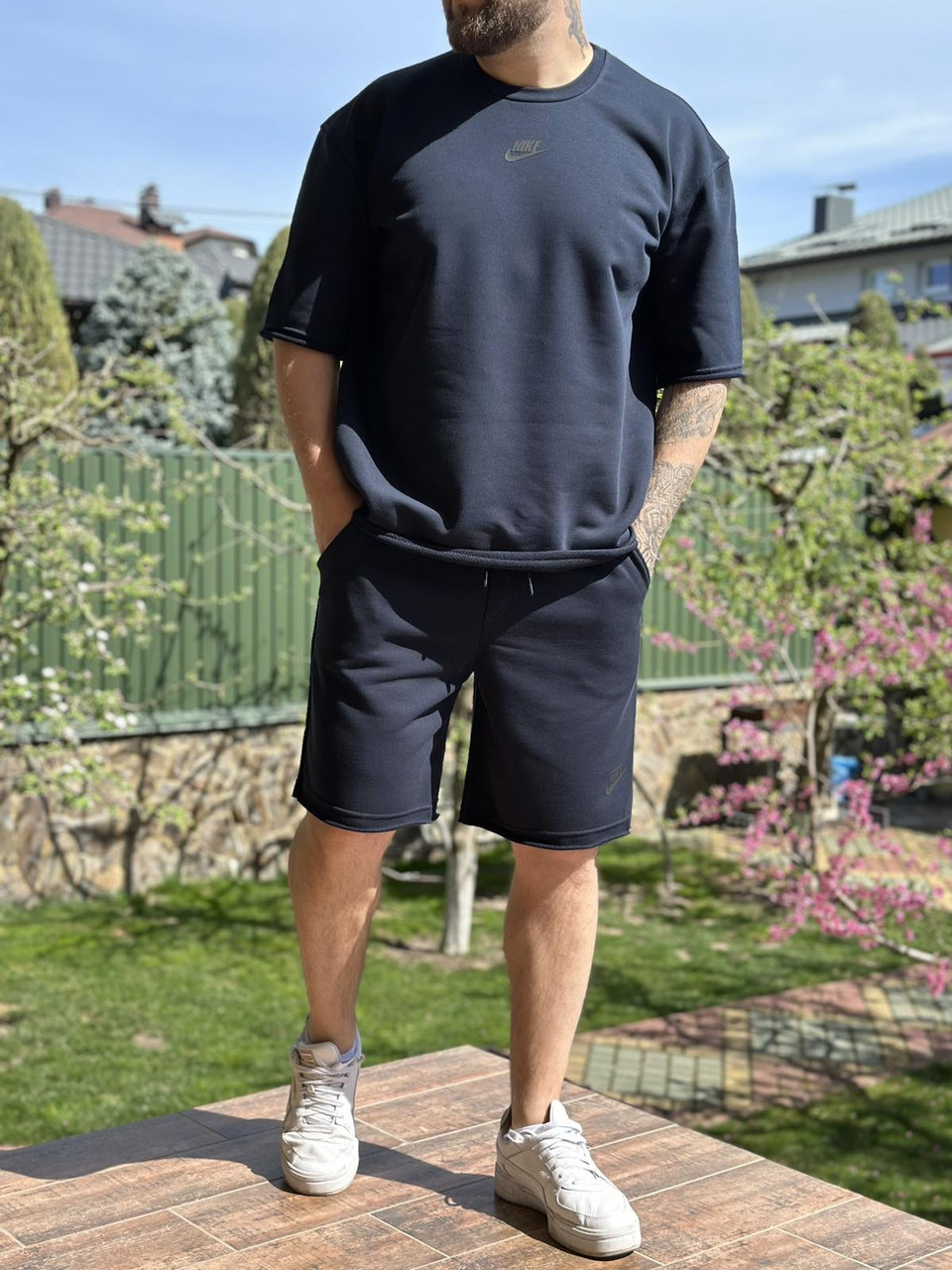 Спортивний чоловічий костюм Nike (шорти+футболка)