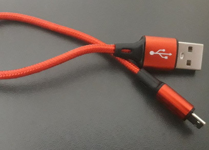 USB кабель червоний короткий micro usb