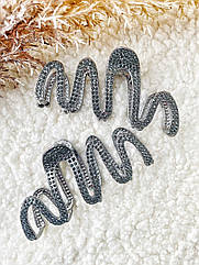 Краб для волосся гуртом 10 см метал/стрази 4 шт./пач. ТЕМНЕ СРІБЛО