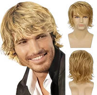 Перука чоловіча коротка пшеничний блонд, термоволокно DC 021-Golden
