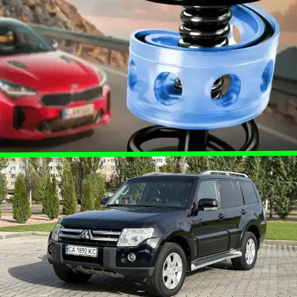 Автобафери силіконові на передні пружини Mitsubishi Pajero IV 3.2 2006- (проставки, подушки пружини)