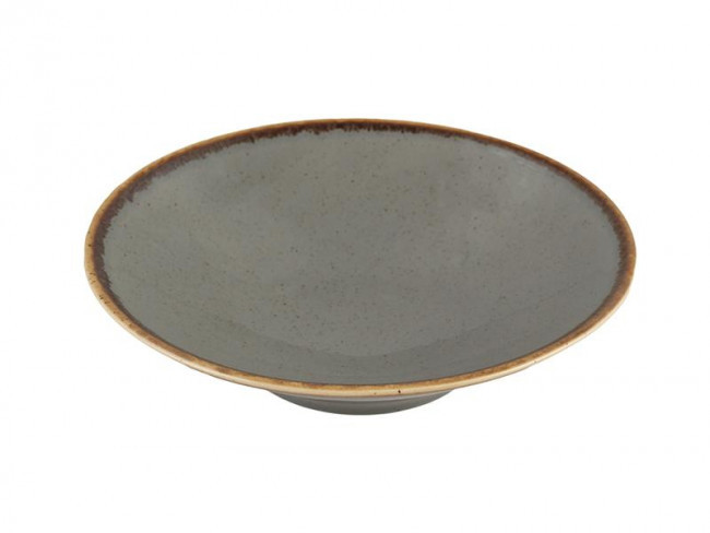 Сірий порцеляновий салатник Porland Dark Grey круглий 25 см (368126/DG)