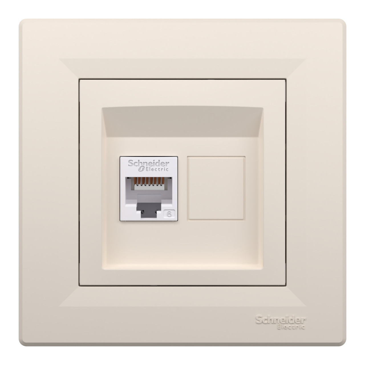Розетка комп'ютерна RJ45 кат. 6 UTP крем Asfora Schneider