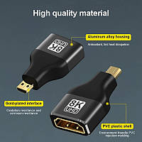 Адаптер перехідник Micro HDMI 8K 60 Гц 4K 120 Гц micro HDMI штекер на HDMI 2,1 гніздо