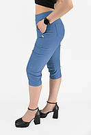 Бриджі жіночі стрейч Капрі літні 2XL 6XL (Польща) Блакитний колір
