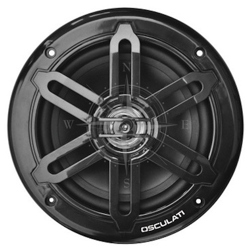 Колонки з подвійним дифузором Osculati 6.5″ 120+120 Вт водонепроникні чорні RMS 60+60 Вт двосмугові 91 дБ, фото 1