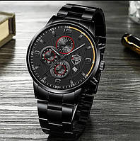 Модные мужские часы из нержавеющей стали, роскошные спортивные кварцевые наручные часы, светящиеся часы.