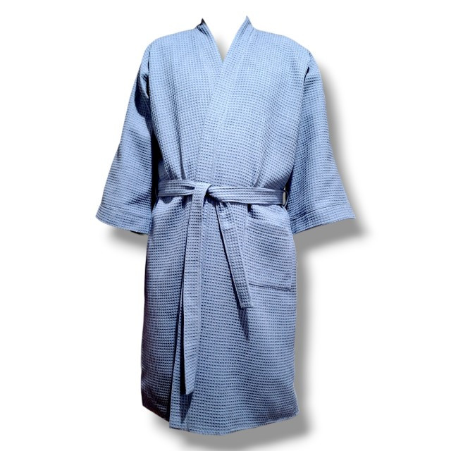 Халат сірий вафельний ( розмір L/50-52) велика клітина, фото 1