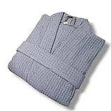 Халат сірий вафельний ( розмір L/50-52) велика клітина, фото 2