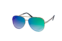 Солнцезащитные женские очки 9301-5, салатово-голубые