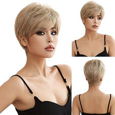 Перука коротка блонд, термоволокно DC1002-5 w, фото 3