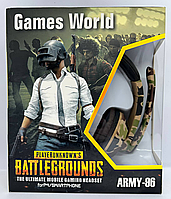 Игровые наушники Battlegrounds Army-96 Комуфляж,Проводные наушники , Профессиональные игровые наушники