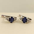 Сережки срібні із сапфіром Е-150, фото 2