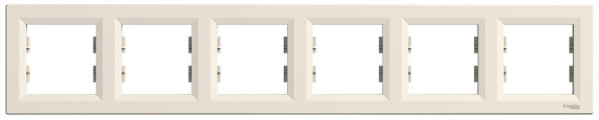 Рамка 6-постова горизонтальна крем Asfora Schneider