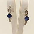 Сережки срібні із сапфіром Е-504, фото 2