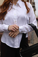Класична жіноча бавовняна сорочка, білого кольору від українського бренду Sweet Woman 54