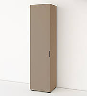 Однодверный узкий коричневый шкаф пенал со штангой для одежды в прихожу С1-50 Сан Марино капучино