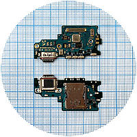 Шлейф Samsung Galaxy S21 FE 5G G990B с разъемами зарядки и Sim-карты с микрофоном - нижняя плата оригинал