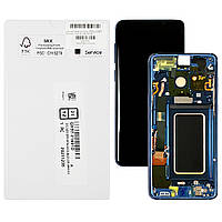 Экран (дисплей) Samsung Galaxy S9 Plus G965F + тачскрин оригинал 100% в синей рамке