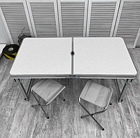 Розкладний стіл-валіза 4 стільці для кейтерингу Потужний стіл складаний для кемпінгу та пікніка посилений