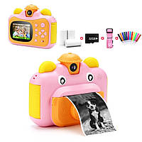 Дитячий цифровий фотоапарат A1 Рожевий Акумулятор 1200mAh (PHC-A1-Pink)