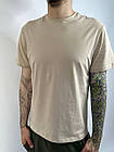 Футболка літня хб чоловіча бежева базова, легка світла бавовняна футболка для чоловіка, фото 4