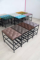 Банкетка для взуття з нішею і м'яким сидінням 60 см, Тумба для взуття із сидінням у коридор для відвідувачів