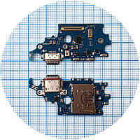 Шлейф Samsung Galaxy S21 5G G991B с разъемами зарядки и Sim-карты с микрофоном AAA