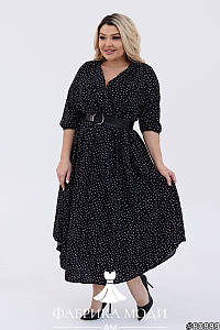 Романтична сукня з V-образним вирізом у великому розмірі, колір чорний Розміри: 50.52.54.56.58.