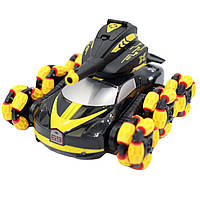 Игрушка танк-вездеход RIAS QF665-4 на радиоуправлении стреляющий водяными пулями с паром Black-Yellow