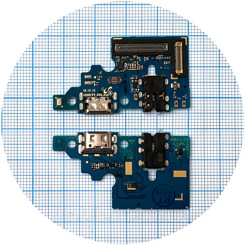 Шлейф Samsung Galaxy A51 2019 A515F з роз'ємом зарядки, навушників та мікрофоном Оригінал 100% - нижня плата, фото 1