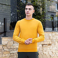 Свитшот мужской однотонный жёлтый весна-осень молодежный стильный модный повседневный на парня мужчину